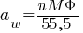 a_w = {n M {Phi}}/{55,5}