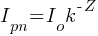 I_pn =I_o k^{-Z}
